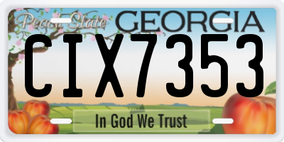 GA license plate CIX7353