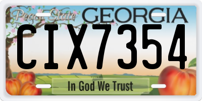 GA license plate CIX7354
