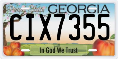 GA license plate CIX7355