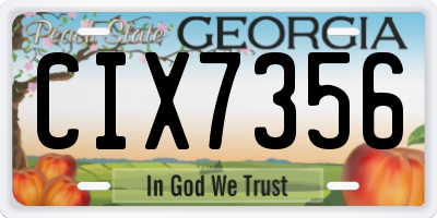 GA license plate CIX7356