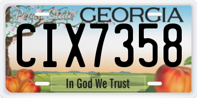 GA license plate CIX7358