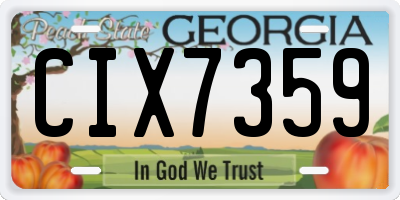GA license plate CIX7359