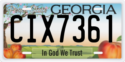 GA license plate CIX7361