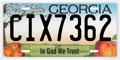 GA license plate CIX7362