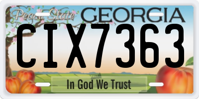 GA license plate CIX7363