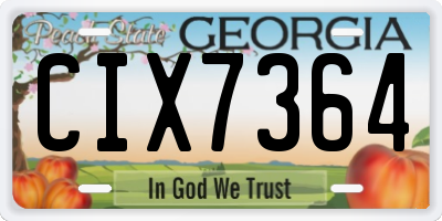 GA license plate CIX7364