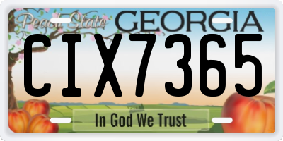 GA license plate CIX7365