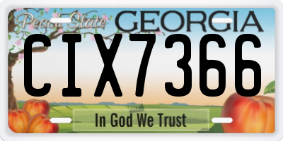 GA license plate CIX7366