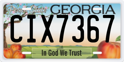 GA license plate CIX7367