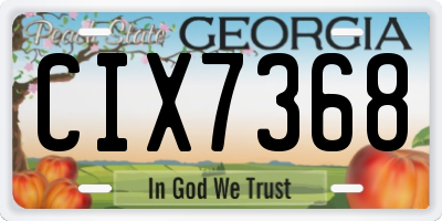 GA license plate CIX7368