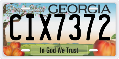 GA license plate CIX7372
