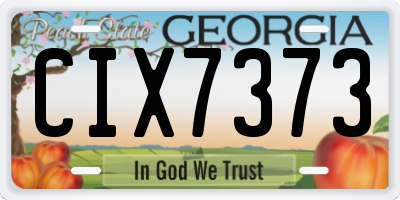 GA license plate CIX7373