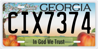 GA license plate CIX7374