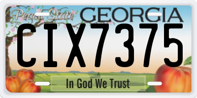 GA license plate CIX7375