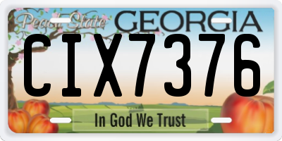 GA license plate CIX7376
