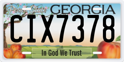 GA license plate CIX7378