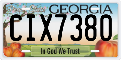 GA license plate CIX7380