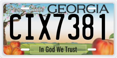 GA license plate CIX7381