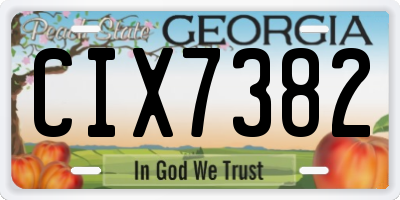 GA license plate CIX7382