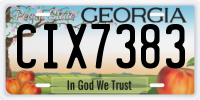 GA license plate CIX7383