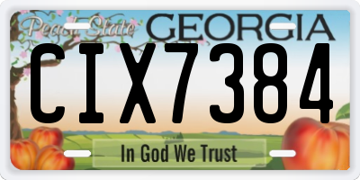 GA license plate CIX7384