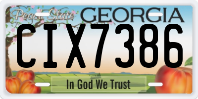GA license plate CIX7386