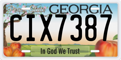GA license plate CIX7387