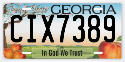 GA license plate CIX7389