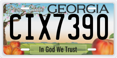 GA license plate CIX7390