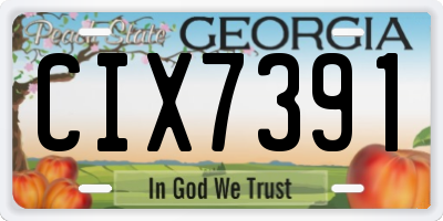 GA license plate CIX7391