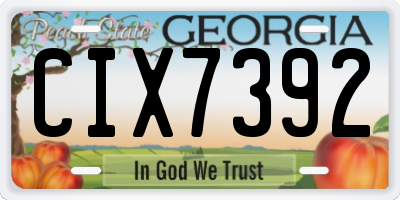 GA license plate CIX7392