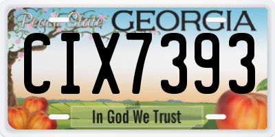 GA license plate CIX7393