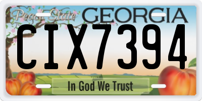 GA license plate CIX7394
