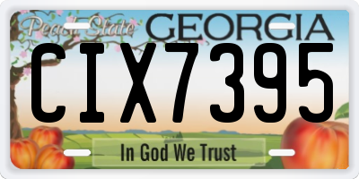 GA license plate CIX7395