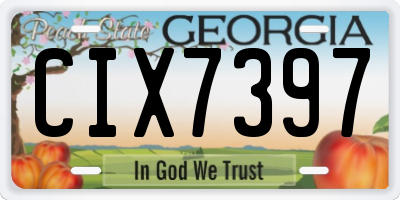 GA license plate CIX7397