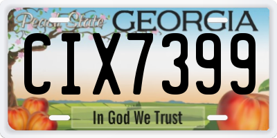 GA license plate CIX7399