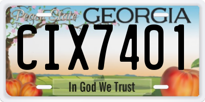 GA license plate CIX7401
