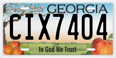 GA license plate CIX7404