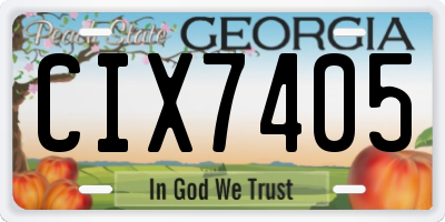 GA license plate CIX7405