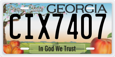 GA license plate CIX7407