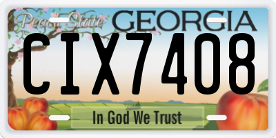 GA license plate CIX7408