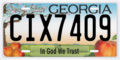 GA license plate CIX7409