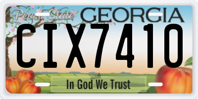 GA license plate CIX7410