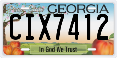 GA license plate CIX7412