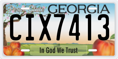GA license plate CIX7413