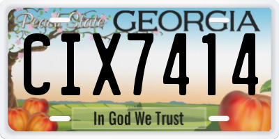GA license plate CIX7414