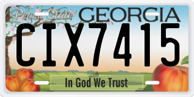 GA license plate CIX7415