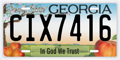 GA license plate CIX7416