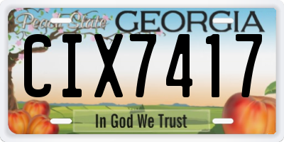 GA license plate CIX7417