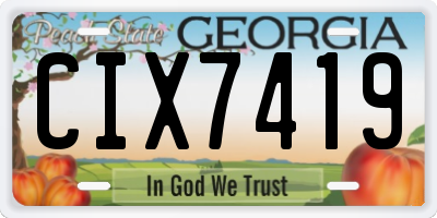 GA license plate CIX7419